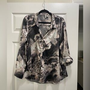 Marble Grey and Cream Silky Shirt